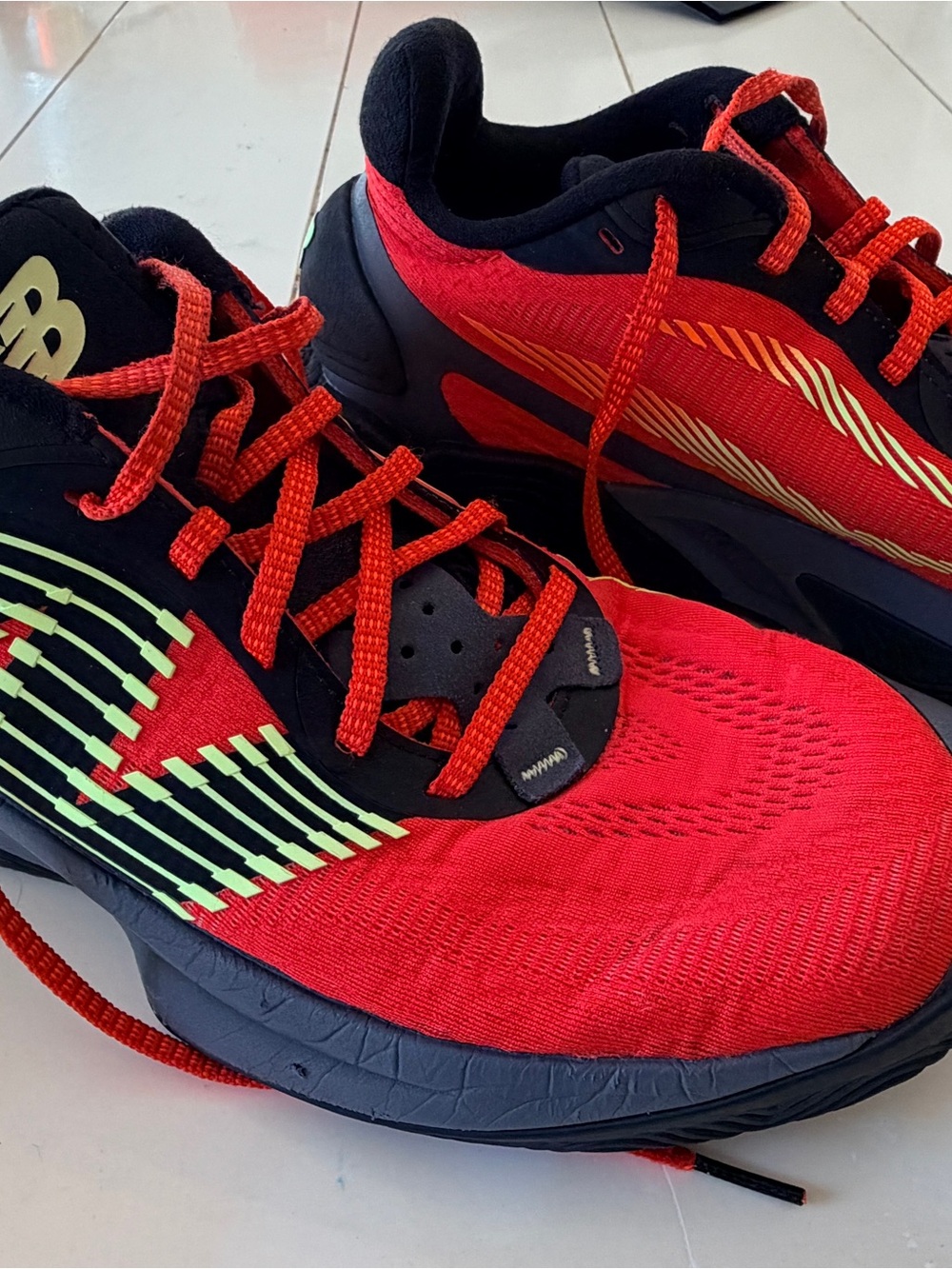 New Balance Red & Black Sneakers Two WXY V5 Mens Basketball Shoes. Worn 7 months